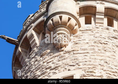 Xvii secolo il castello di Moszna, torre con dettagli, Alta Slesia, Polonia Foto Stock