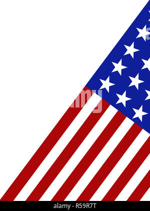 Bandiera americana isolato su uno sfondo bianco Foto Stock