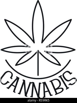 Agriturismo Cannabis leaf logo. Fattoria di contorno Cannabis leaf logo vettoriali per il web design isolato su sfondo bianco Illustrazione Vettoriale