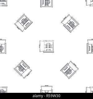 Aprire il cibo frigo modello vettore senza soluzione di continuità geometrica ripetizione per qualsiasi web design Illustrazione Vettoriale