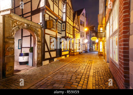 Via medievale Schnoor a Bremen, Germania Foto Stock