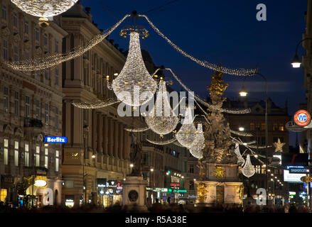 Holiday decorazioni di Graben di Vienna. Austria Foto Stock