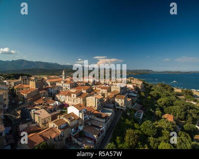 Vista aerea di Porto-Vecchio città vecchia, Corsica, Francia Foto Stock