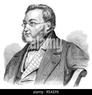 Georg Freiherr von Vincke, 15 maggio 1811, 3 giugno 1875, il deputato tedesco, xilografia, Germania Foto Stock