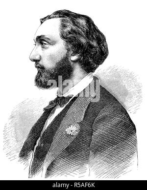 Leon Gambetta, 2 aprile 1838, 31 dicembre 1882, xilografia, Francia Foto Stock