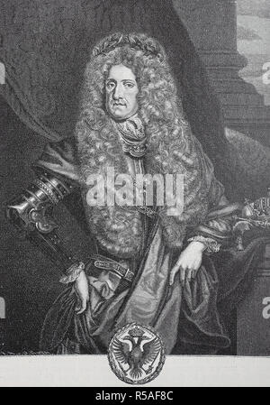 Carlo VI, 1 ottobre 1685, 20 ottobre 1740, Sacro Romano Imperatore xilografia, Inghilterra Foto Stock