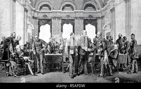 Il Congresso di Berlino nel 1878, xilografia, Germania Foto Stock