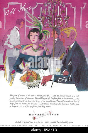 Numero sette sigarette pubblicità pubblicità nel paese di vita magazine UK 1951 Foto Stock