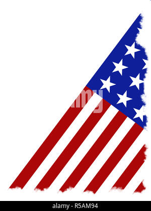 Bandiera americana isolato su uno sfondo bianco Foto Stock