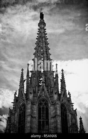 Torre de la cattedrale di Barcellona Foto Stock