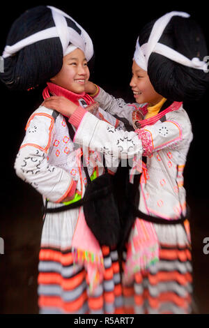 Long Horn Miao, Sugao, Guizhou, Cina Foto Stock