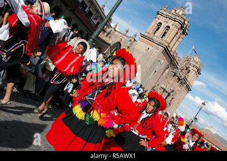 Inti Raymi il Festival del Sole è la più straordinaria celebrazione Inca, la cerimonia di premiazione si svolge ogni anno il 24 giugno a Cuzco presieduta dal mio Foto Stock