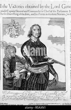 Oliver Cromwell. Un perfetto elenco di tutte le vittorie ottenute da th. Robert Ibbitson: Londra, 1651. Oliver Cromwell (1599-1658). Soldato inglese e più. Ritratto come Capitano Generale e Comandante in Capo delle forze parlamentari. Immagine presa da un perfetto elenco di tutte le vittorie ottenute dal Signore Cromwel generale, dal momento che la sua eccellenza è stato realizzato il Capitano Generale e Comandante in Capo delle forze del Parlamento in Inghilterra, Irlanda e Scozia, contro Charles Stuart Re degli scozzesi, e le sue forze in tre nazioni, al tempo presente. [Con un ritratto.] orig Foto Stock