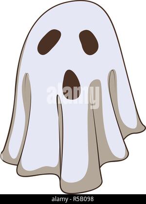 Halloween icona fantasma. Cartoon di halloween ghost icona vettoriali per il web design Illustrazione Vettoriale