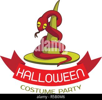 Costume di Halloween party logo. Cartoon di costume di Halloween party logo vettoriali per il web design isolato su sfondo bianco Illustrazione Vettoriale