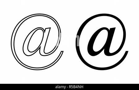 Bianco e nero illustrazione dei simboli arroba Illustrazione Vettoriale