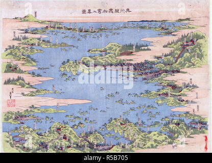 Alterantive Titolo: sh Shiogama Matsushima no ryakuzu creatore:, Katsushika Hokusai, 1760-1849 ca. 1840 Credit: UBC Library Foto Stock