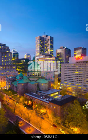 Canada Quebec, Montreal, Place du Canada e Dorchester Square, Cattedrale-basilica di Maria, Foto Stock