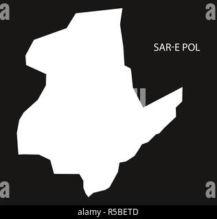 Sar-e Pol Afghanistan mappa black invertito illustrazione silhouette Foto Stock