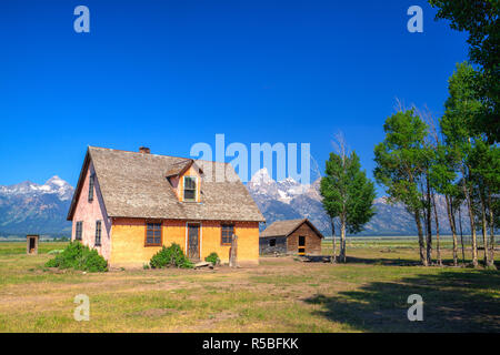 Il T. A. Moulton Barn è uno storico fienile in all'interno della fila di mormoni quartiere storico in Teton County, Wyoming negli Stati Uniti Foto Stock