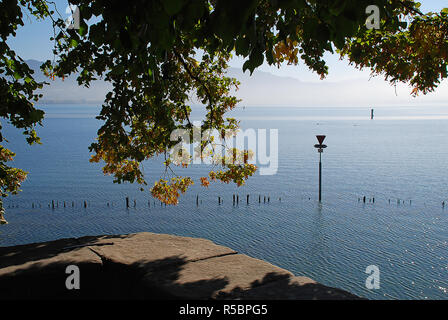 Costa di Lindau Bodensee, Germania. Posizione in Lindau 'Oskar-Groll-Anlage" Foto Stock