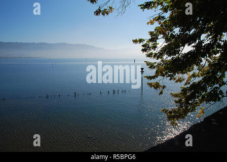 Costa di Lindau Bodensee, Germania. Posizione in Lindau 'Oskar-Groll-Anlage" Foto Stock