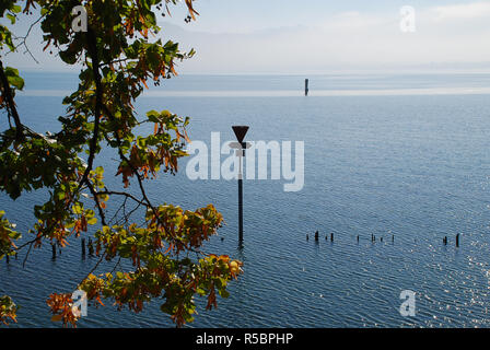 Costa di Lindau Bodensee, Germania. Posizione in Lindau 'Oskar-Groll-Anlage" Foto Stock