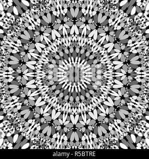 Grigio ghiaia astratto mosaico mandala - Carte da parati - vector graphic design Illustrazione Vettoriale