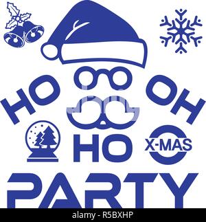 Secret santa opuscolo o poster idee concetto illustrazione. Secret santa con occhiali da sole etichetta o un adesivo isolati su sfondo bianco Illustrazione Vettoriale