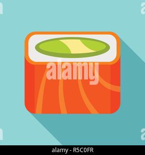 Salmone sushi arcobaleno icona rotolo. Illustrazione piatto di salmone rainbow Roll sushi icona vettoriali per il web design Illustrazione Vettoriale
