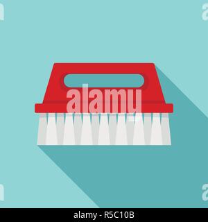 Spazzola di lavaggio icona. Illustrazione piana della spazzola di lavaggio icona vettoriali per il web design Illustrazione Vettoriale