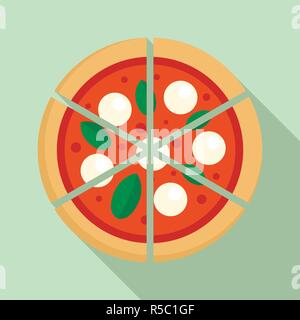 Quattro Formaggi pizza icona. Illustrazione piana di quattro formaggi pizza icona vettoriali per il web design Illustrazione Vettoriale