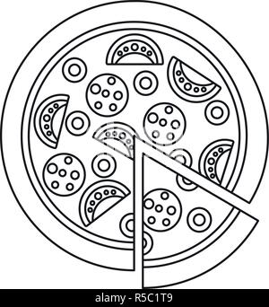 Margarita pizza icona. Delineare margarita pizza icona vettoriali per il web design isolato su sfondo bianco Illustrazione Vettoriale