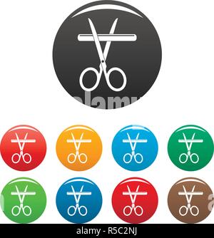 Medicina icone a forbice serie 9 vettore di colore isolato su bianco per qualsiasi design Illustrazione Vettoriale