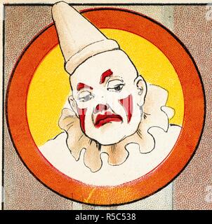 Un clown che indossa un cappello. Il Circo libro. [Foto per bambini.]. G. Routledge & Sons: [Londra; litografato in Olanda, 1890.]. Fonte: 12807.s.62 pagina 9 dettaglio. Lingua: Inglese. Autore: ANON. Foto Stock