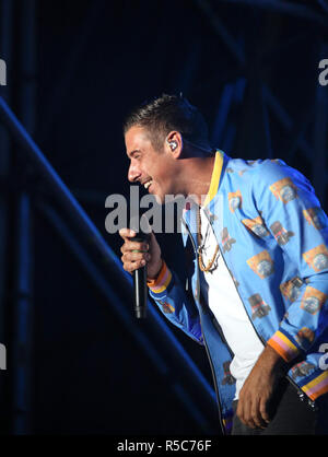 Vicenza, VI, Italia - 5 Settembre 2017: concerto dal vivo di GABBANI FRANCESCO un famoso cantante italiano Foto Stock