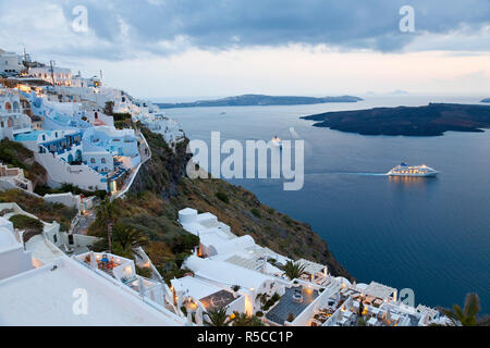 Fira, Santorini (Thira), Cicladi Grecia Foto Stock