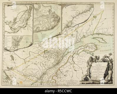 Una nuova mappa della provincia del Quebec. Una nuova mappa della provincia del Quebec, secondo la Royal annuncio del 7 ottobre, 1763 ... dal capitano Carver e altri funzionari, ecc. 1776. Fonte: maps.K.Top.119,19. Lingua: Inglese. Foto Stock