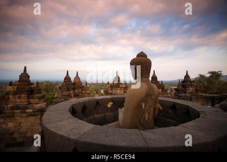 Indonesia, Java, Magelang, Tempio di Borobudur Foto Stock