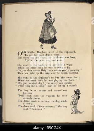 'Vecchia madre Hubbard è andato all'armadio, ...". Filastrocche, con immagini di C. L. Fraser. Londra : T. C. & E. C. Jack, [1919]. Fonte: 12800.DDD.31 pagina 22. Autore: Fraser, Claud Lovat. Foto Stock