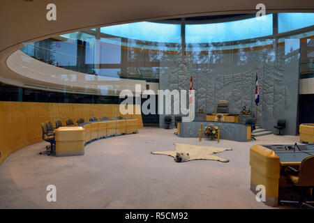 Assemblea Legislativa della Northwest Territories camere di governo, Yellowknife, Northwest Territories, Canada Foto Stock