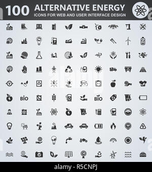 Energia alternativa set di icone Foto Stock