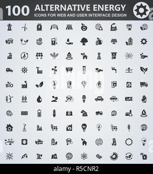 Energia alternativa set di icone Foto Stock