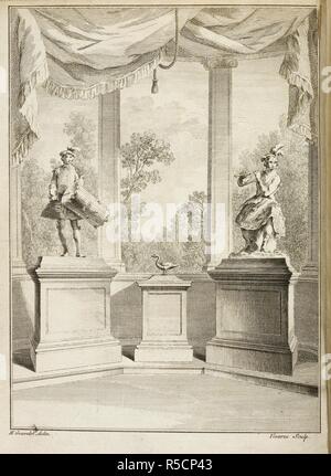 Le statue di due musicisti. Un conto del meccanismo di un automa ... giocare sul tedesco flauto, tradotto fuori del francese ... da J. T. Desaguliers. Londra, 1742. Fonte: 538.i.38, frontespizio. Foto Stock