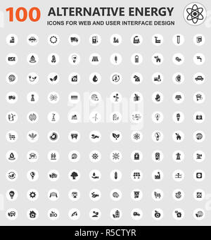 Energia alternativa set di icone Foto Stock