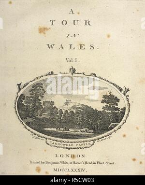 Illustrazione che mostra il castello Caergwrle noto anche come Regina della speranza in testi accademici, è situato nella città di Caergwrle, Flintshire, Galles. Fu il castello di finale per essere costruito da Welsh governanti prima della perdita di Welsh indipendenza nel 1283. . [Un Tour in Galles, 1770 [o piuttosto 1773]. (Supplementari per le correzioni e le aggiunte al primo volume del Welsh Tour.) Piastre [dal sig. Griffith].]. Londra, 1784. Fonte: 187.a.16 pagina del titolo. Autore: THOMAS PENNANT. Foto Stock