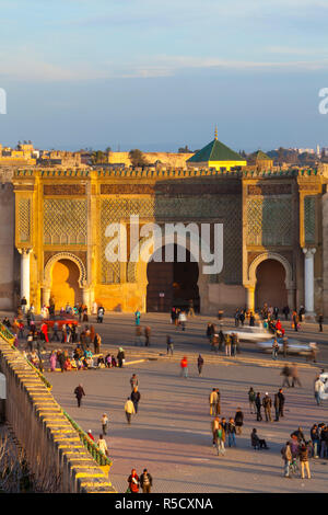 Bab Mansour Gate, Meknes, Marocco, Foto Stock