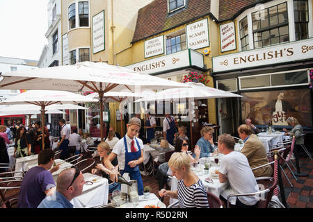 Inghilterra, East Sussex, Brighton Lanes, Ristoranti Foto Stock