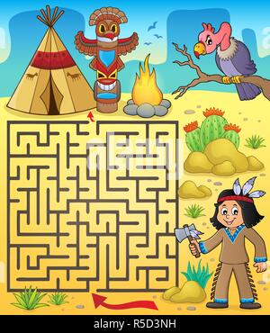 Maze 3 con Native American Boy Foto Stock