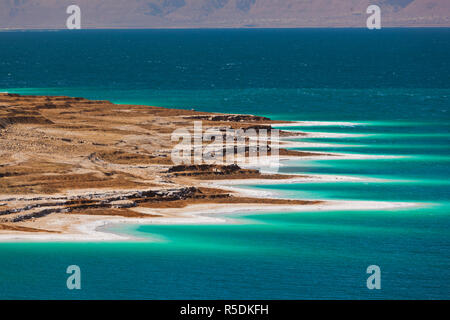 Giordania, il Mar Morto, Mazraa, seascape dalla città di cloruro di potassio Foto Stock